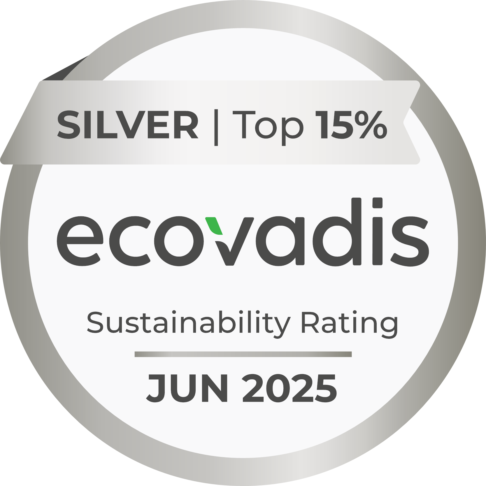 EcoVadis certification badge - JUNE 2025